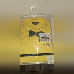Sean John Yellow Dress Shirt with Black & White Bow Tie